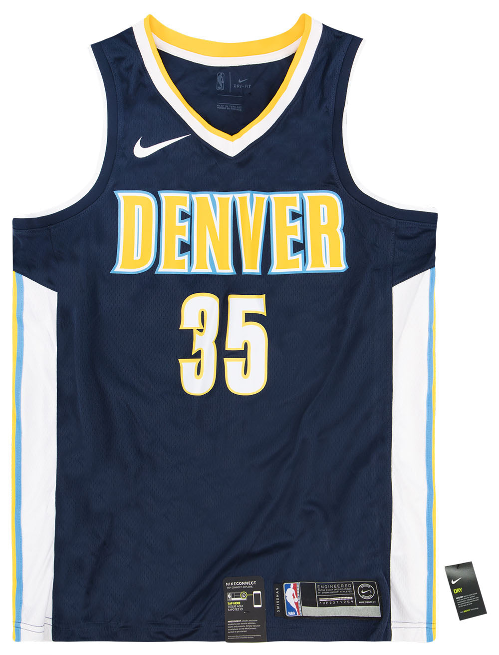 Kenneth Faried Denver Nuggets NBA Adidas Light Blue Men's Swingman  Jersey