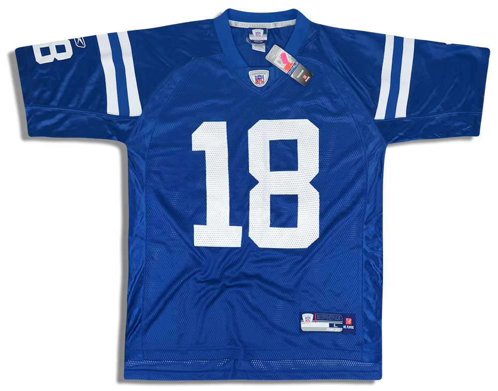 2007 INDIANAPOLIS COLTS MANNING #18 REEBOK ON FIELD JERSEY (HOME) L - W/TAGS