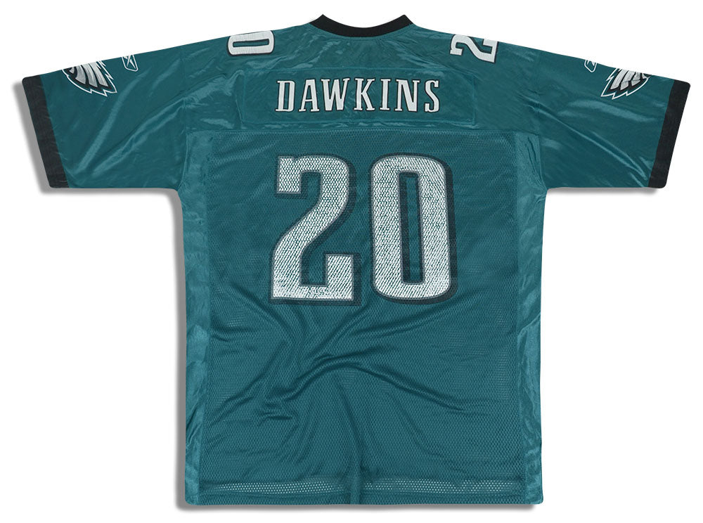 2007 PHILADELPHIA EAGLES DAWKINS #20 REEBOK ON FIELD JERSEY (HOME) XL