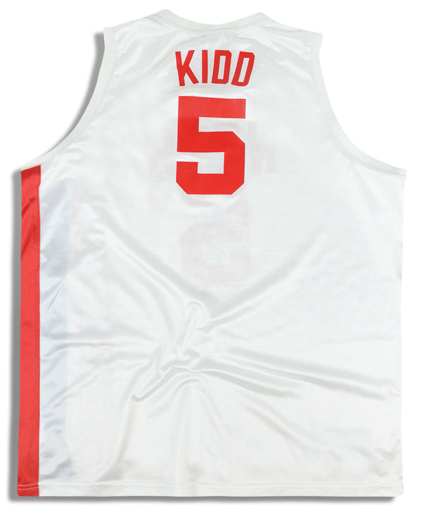 Reebok Authentic NBA New Jersey Nets Jason Kidd #5 Jersey White Striped  Size XL