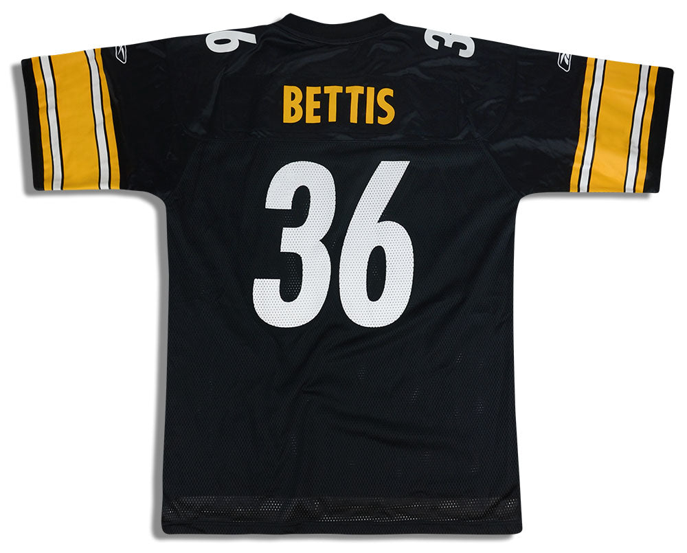 2002-04 PITTSBURGH STEELERS BETTIS #36 REEBOK ON FIELD JERSEY (HOME) L