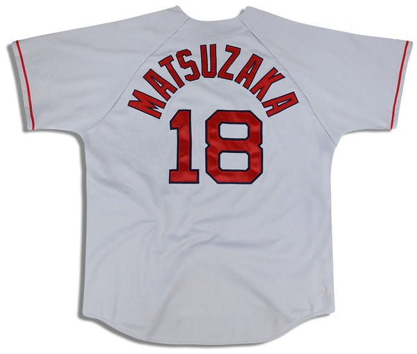 TheSensational Red Sox Jersey Vintage Red Sox by Majestic Matsuzaka #18 Baseball Jersey Size L