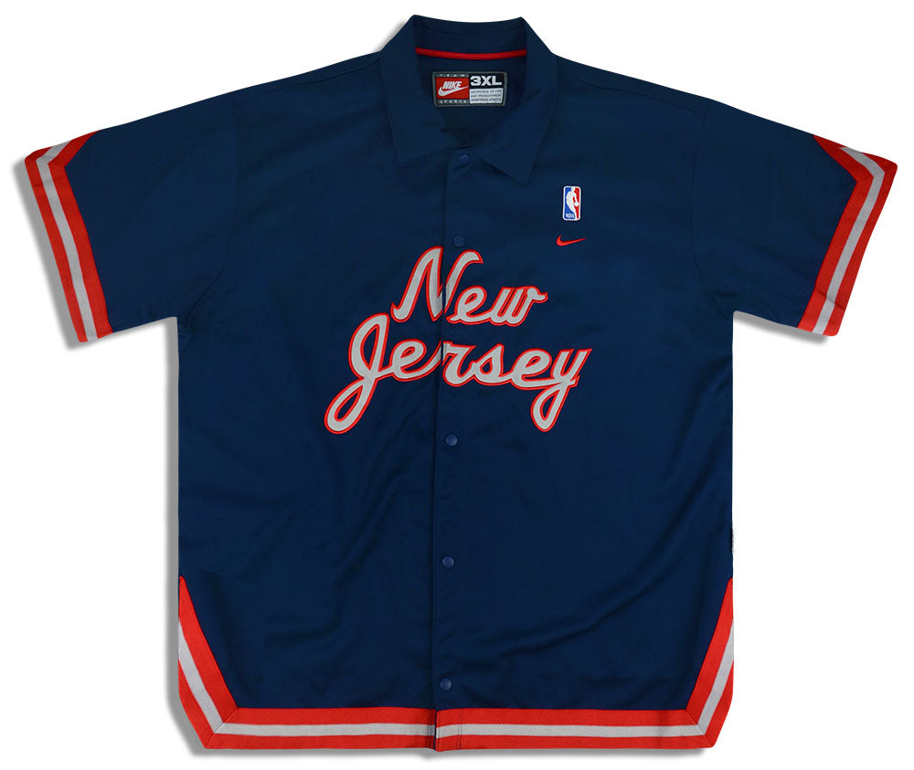 New Jersey Nets Warm Up Jacket Vintage Nike - Tarks Tees