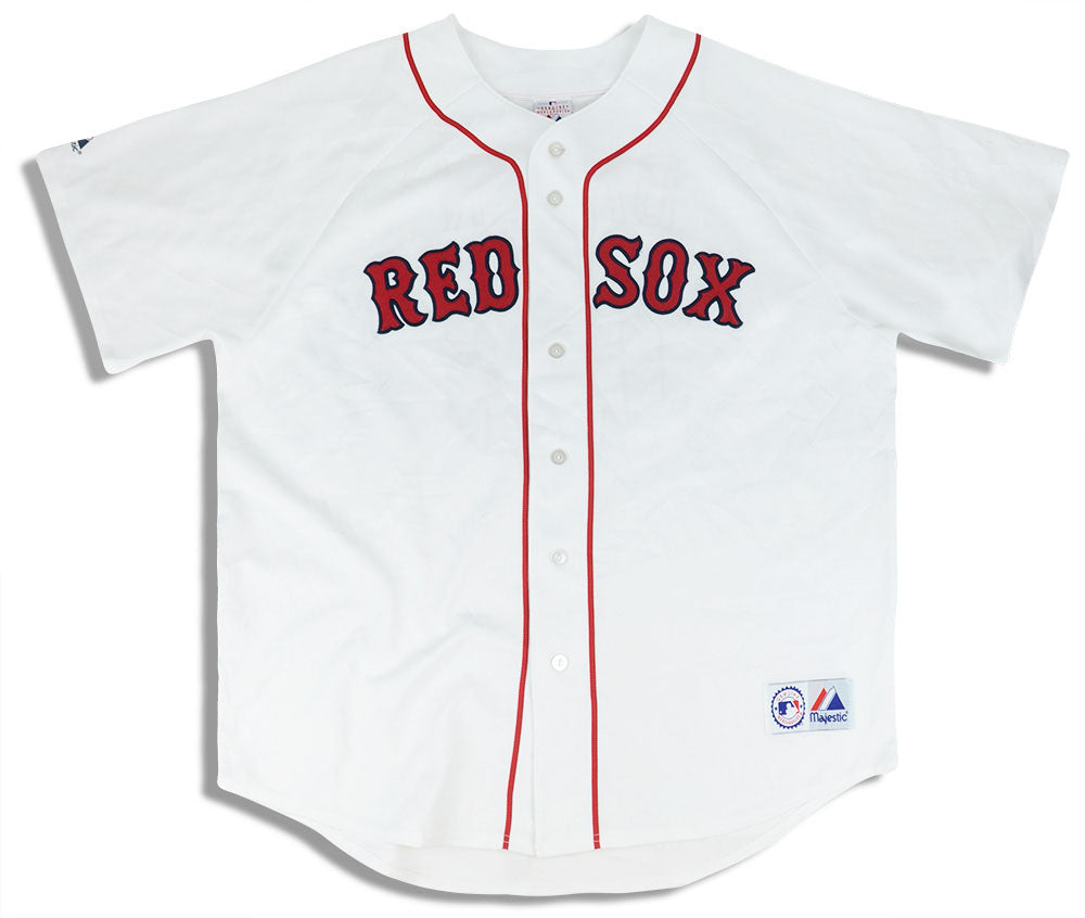 Majestic MLB Authentic Boston Red Sox White Home Jersey SZ 44 + Garment Bag