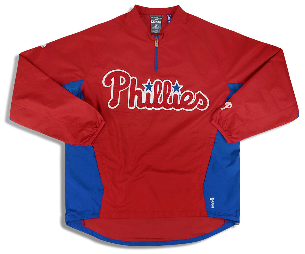 2010 PHILADELPHIA PHILLIES AUTHENTIC MAJESTIC COOL BASE 1/4 ZIP SHELL -  Classic American Sports