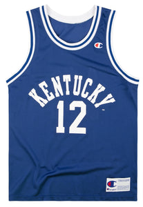 1992-95 KENTUCKY WILDCATS RHODES #12 CHAMPION JERSEY (AWAY) M