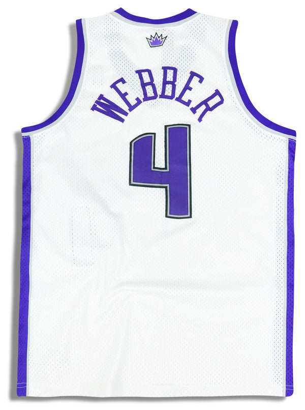 1999-02 SACRAMENTO KINGS WEBBER #4 CHAMPION JERSEY (AWAY) Y - Classic  American Sports