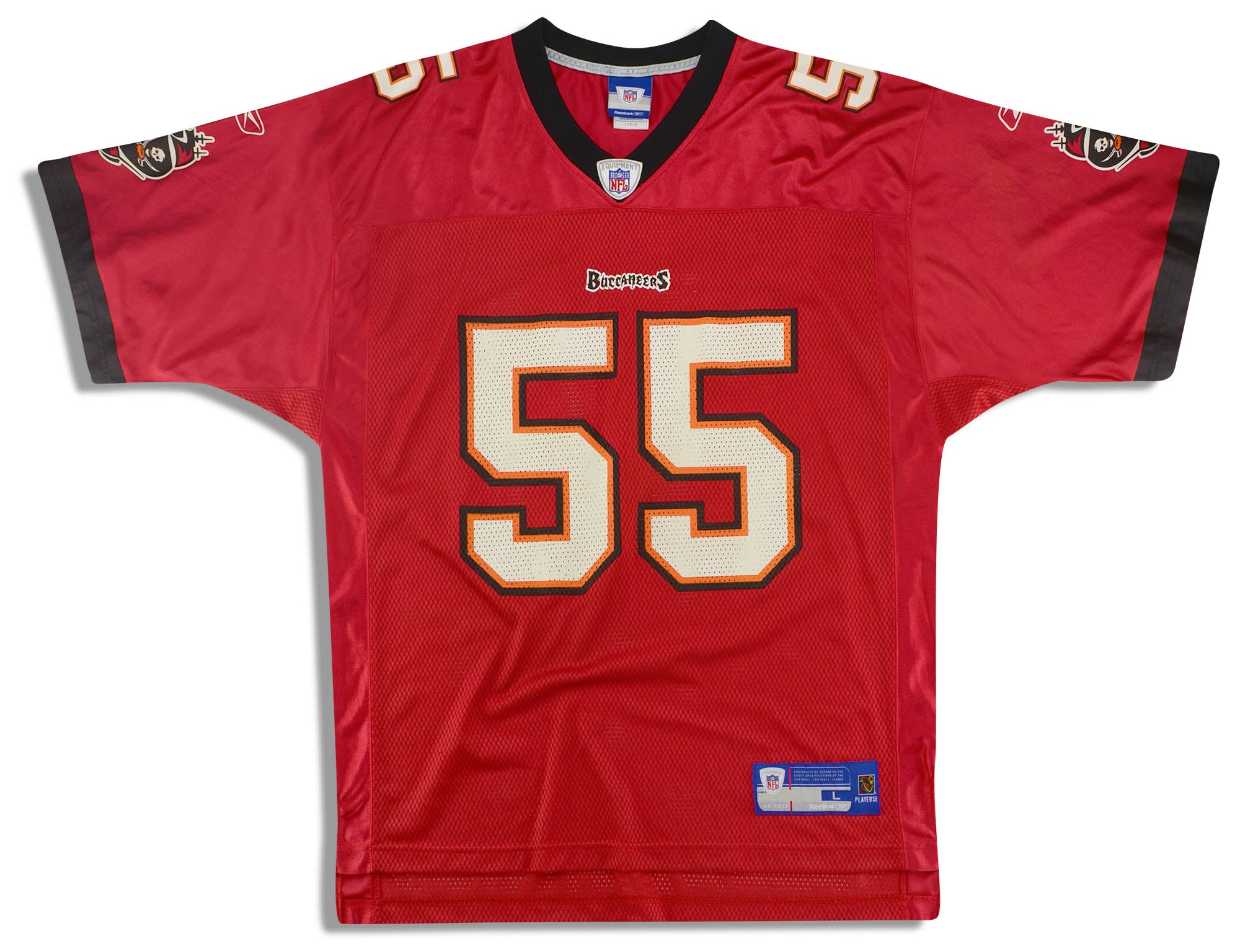 2005-06 TAMPA BAY BUCCANEERS BROOKS #55 REEBOK ON FIELD JERSEY (HOME) L