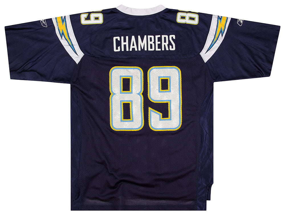 2007 SAN DIEGO CHARGERS CHAMBERS #89 REEBOK ON FIELD JERSEY (HOME) L