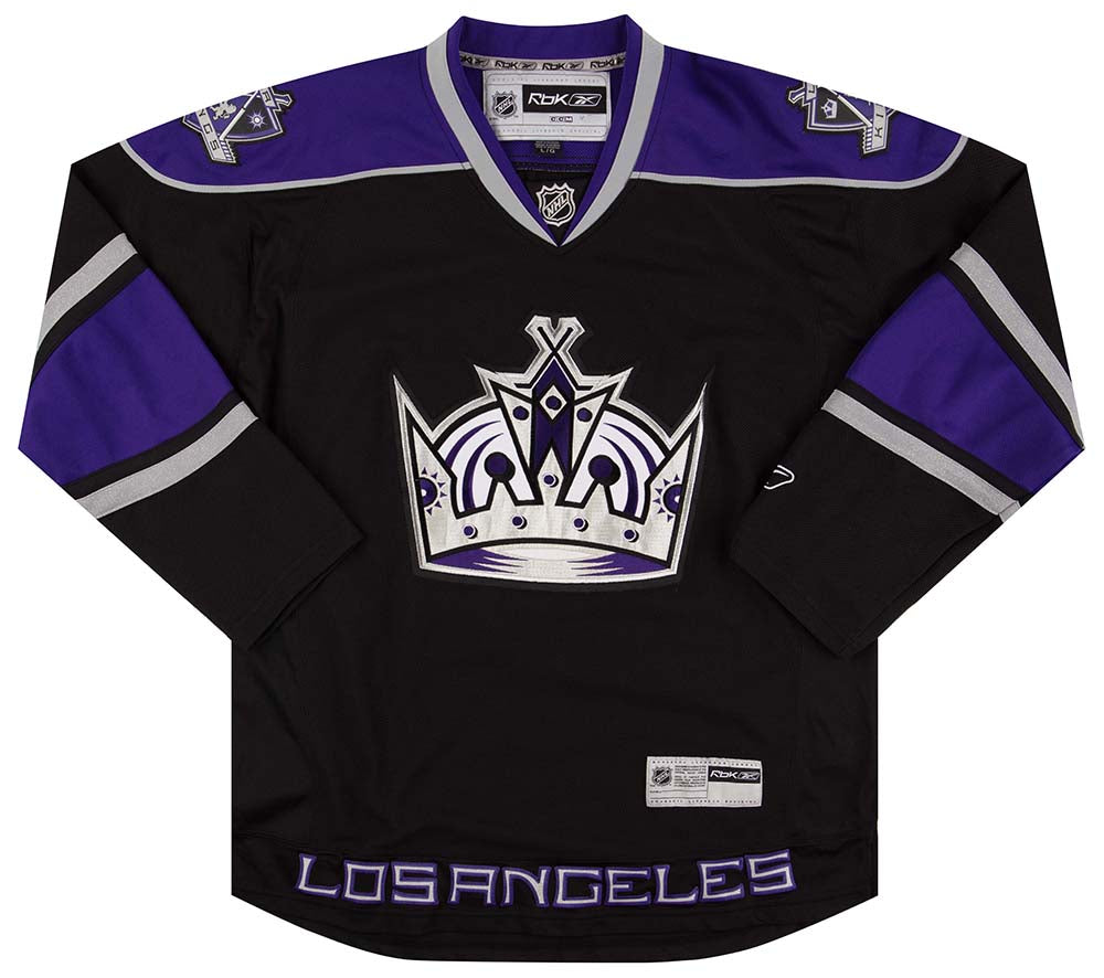 GAME WORN LA KINGS WHITE AND PURPLE JERSEY LEWIS