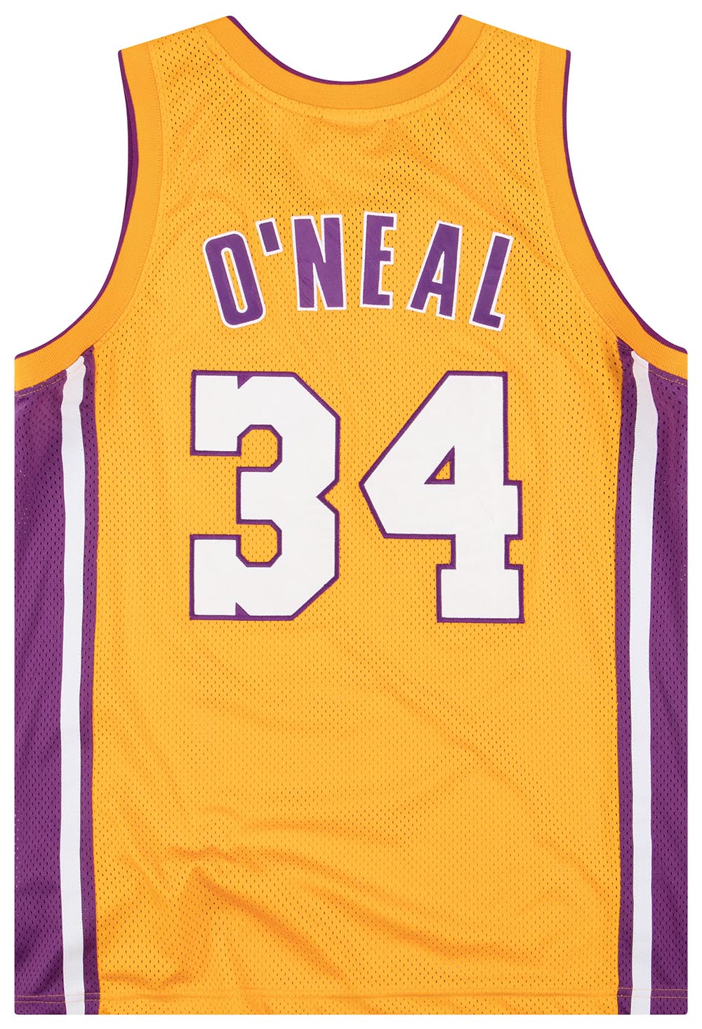 1999-04 AUTHENTIC LA LAKERS O'NEAL #34 CHAMPION JERSEY (HOME) M - Classic  American Sports