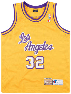 1991-92 yellow LA Lakers Champion Magic Johnson #32 basketball jersey, retroiscooler