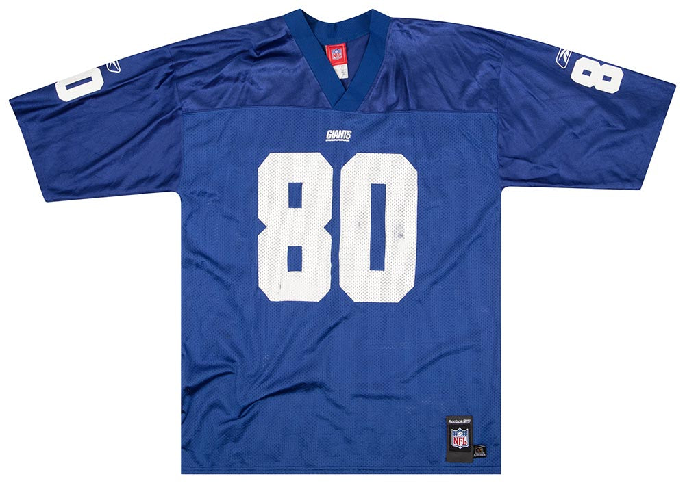 2004 NEW YORK GIANTS SHOCKEY #80 REEBOK PREMIER JERSEY (HOME) M - Classic  American Sports