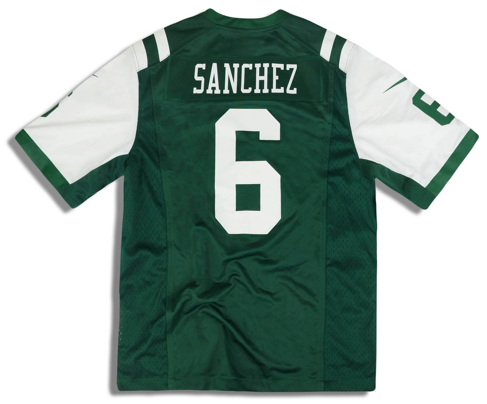 2012-13 NEW YORK JETS SANCHEZ #6 NIKE GAME JERSEY (HOME) S