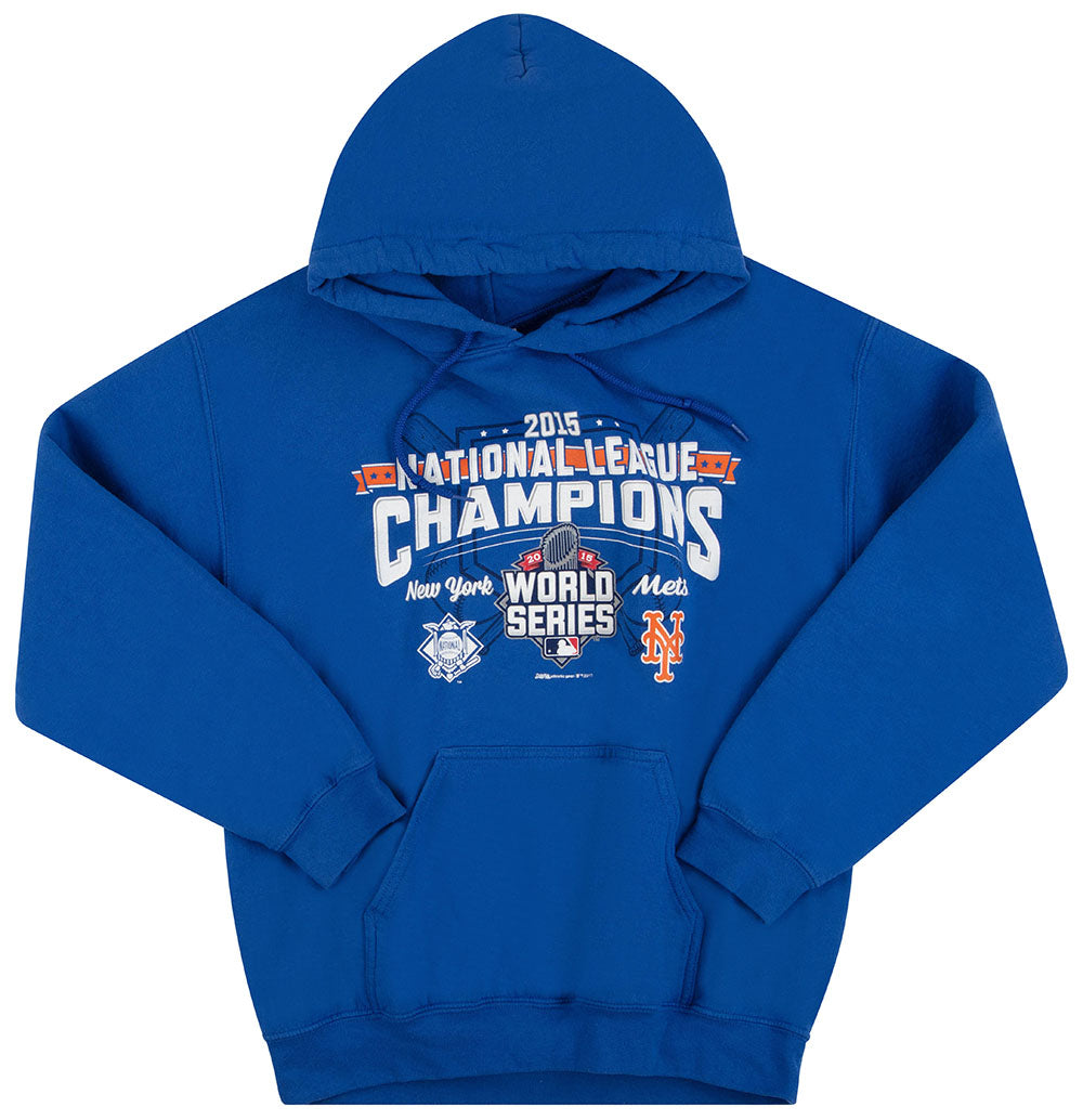 2015 NEW YORK METS NATIONAL LEAGUE CHAMPIONS HOODED SWEAT TOP M