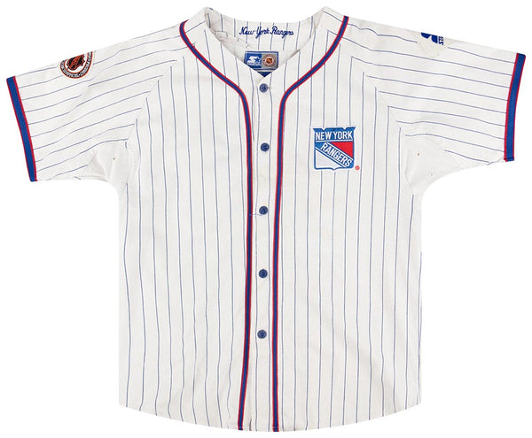 Vtg Rare NHL New York Rangers Starter Hooded Baseball Jersey Size XL NHL
