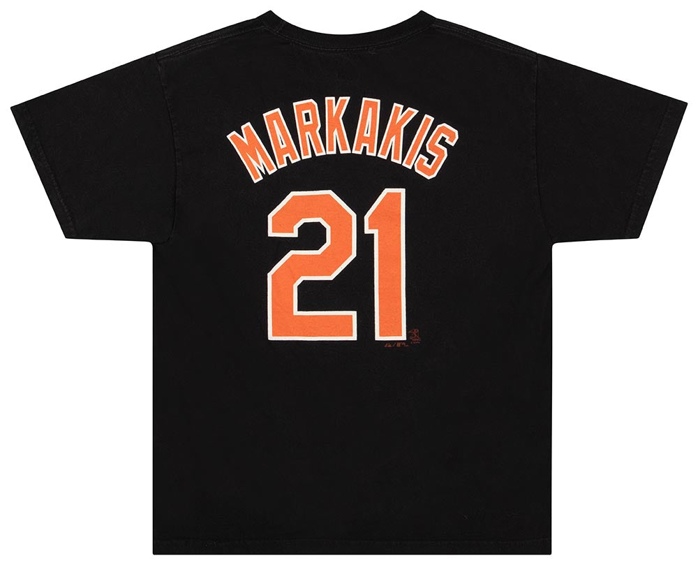 2010's BALTIMORE ORIOLES MARKAKIS #21 MAJESTIC TEE Y - Classic