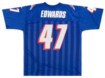 1999 NEW ENGLAND PATRIOTS EDWARDS #47 ADIDAS JERSEY (HOME) XL - Classic  American Sports