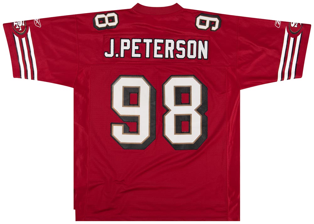 2005 SAN FRANCISCO 49ERS J. PETERSON #98 REEBOK PREMIER JERSEY (HOME) XL