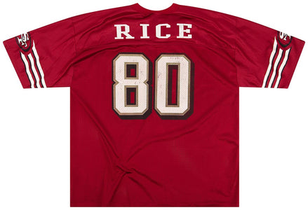 1996-00 SAN FRANCISCO 49ERS RICE #80 LOGO ATHLETIC JERSEY (HOME) XL