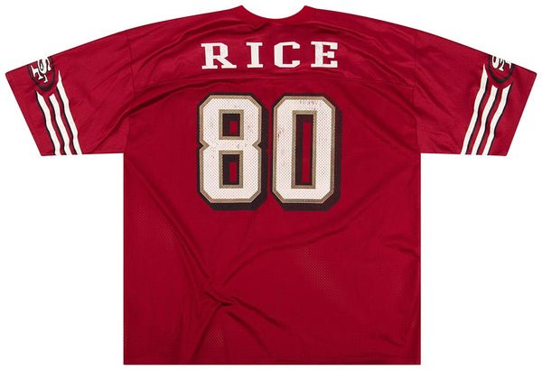 1996-00 SAN FRANCISCO 49ERS RICE #80 STARTER JERSEY (HOME) XXL - Classic  American Sports