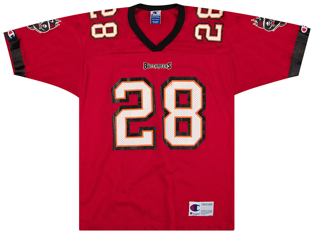 1997-00 TAMPA BAY BUCCANEERS DUNN #28 CHAMPION JERSEY (HOME) M